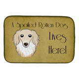Caroline'S Treasures Longhair Crme Dachshund Spoiled Dog Lives Here Dish Drying Mat, 14 X 21