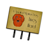 Caroline'S Treasures Bb1462Th68 Longhair Red Dachshund Spoiled Dog Lives Here Leash Or Key Holder, Large, Multicolor