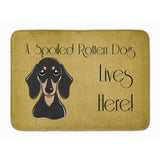 Caroline'S Treasures Smooth Black Tan Dachshund Spoiled Dog Floor Mat, 19 X 27, Multicolor