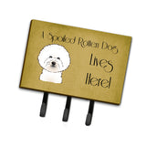 Caroline'S Treasures Bb1465Th68 Bichon Frise Spoiled Dog Lives Here Leash Or Key Holder, Large, Multicolor