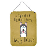 Caroline'S Treasures Bb1466Ds1216 Alaskan Malamute Spoiled Dog Lives Here Wall Or Door Hanging Prints, 16 X 12, Multicolor