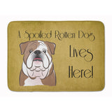 Caroline'S Treasures English Bulldog Spoiled Dog Lives Here Floor Mat, 19 X 27, Multicolor