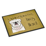 Caroline'S Treasures Bb1468Mat White English Bulldog Spoiled Dog Lives Here Indoor Or Outdoor Mat, 18 X 27, Multicolor