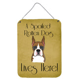 Caroline'S Treasures Bb1471Ds1216 Boxer Spoiled Dog Lives Here Wall Or Door Hanging Prints, 16 X 12, Multicolor