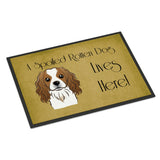 Caroline'S Treasures Bb1472Jmat Cavalier Spaniel Spoiled Dog Lives Here Indoor Or Outdoor Mat, 24 X 36, Multicolor