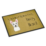 Caroline'S Treasures Bb1474Jmat Westie Spoiled Dog Lives Here Indoor Or Outdoor Mat, 24 X 36, Multicolor