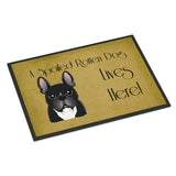Caroline'S Treasures Bb1475Mat French Bulldog Spoiled Dog Lives Here Indoor Or Outdoor Mat, 18 X 27, Multicolor