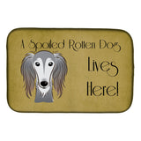 Caroline'S Treasures Saluki Spoiled Dog Lives Here Dish Drying Mat, 14 X 21
