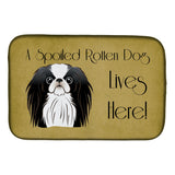 Caroline'S Treasures Japanese Chin Spoiled Dog Lives Here Dish Drying Mat, 14 X 21