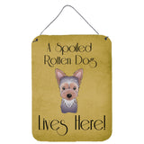 Caroline'S Treasures Bb1480Ds1216 Yorkie Puppy Spoiled Dog Lives Here Wall Or Door Hanging Prints, 16 X 12, Multicolor