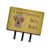 Caroline'S Treasures Bb1481Th68 Wirehaired Dachshund Spoiled Dog Lives Here Leash Or Key Holder, Large, Multicolor