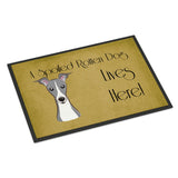 Caroline'S Treasures Bb1484Jmat Italian Greyhound Spoiled Dog Lives Here Indoor Or Outdoor Mat, 24 X 36, Multicolor