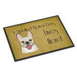 Caroline'S Treasures Bb1486Jmat French Bulldog Spoiled Dog Lives Here Indoor Or Outdoor Mat, 24 X 36, Multicolor