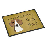 Caroline'S Treasures Bb1487Mat Beagle Spoiled Dog Lives Here Indoor Or Outdoor Mat, 18 X 27, Multicolor