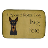 Caroline'S Treasures Min Pin Spoiled Dog Lives Here Dish Drying Mat, 14 X 21