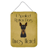 Caroline'S Treasures Bb1488Ds1216 Min Pin Spoiled Dog Lives Here Wall Or Door Hanging Prints, 16 X 12, Multicolor