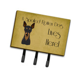 Caroline'S Treasures Bb1488Th68 Min Pin Spoiled Dog Lives Here Leash Or Key Holder, Large, Multicolor