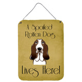 Caroline'S Treasures Bb1491Ds1216 Basset Hound Spoiled Dog Lives Here Wall Or Door Hanging Prints, 16 X 12, Multicolor