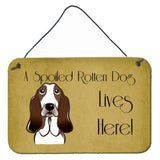 Caroline'S Treasures Bb1491Ds812 Basset Hound Spoiled Dog Lives Here Wall Or Door Hanging Prints, 8 X 12, Multicolor