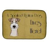 Caroline'S Treasures Wire Haired Fox Terrier Spoiled Dog Lives Here Dish Drying Mat, 14 X 21