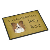 Caroline'S Treasures Bb1496Mat Papillon Spoiled Dog Lives Here Indoor Or Outdoor Mat, 18 X 27, Multicolor