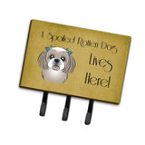 Caroline'S Treasures Bb1498Th68 Gray Silver Shih Tzu Spoiled Dog Lives Here Leash Or Key Holder, Large, Multicolor
