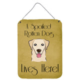 Caroline'S Treasures Bb1500Ds1216 Golden Retriever Spoiled Dog Lives Here Wall Or Door Hanging Prints, 16 X 12, Multicolor