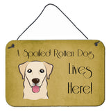 Caroline'S Treasures Bb1500Ds812 Golden Retriever Spoiled Dog Lives Here Wall Or Door Hanging Prints, 8 X 12, Multicolor