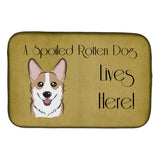 Caroline'S Treasures Sable Corgi Spoiled Dog Lives Here Dish Drying Mat, 14 X 21