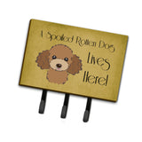 Caroline'S Treasures Bb1504Th68 Chocolate Brown Poodle Spoiled Dog Lives Here Leash Or Key Holder, Large, Multicolor