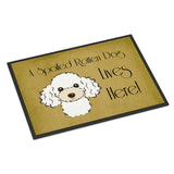 Caroline'S Treasures Bb1505Jmat White Poodle Spoiled Dog Lives Here Indoor Or Outdoor Mat, 24 X 36, Multicolor