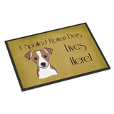 Caroline'S Treasures Bb1508Jmat Jack Russell Terrier Spoiled Dog Lives Here Indoor Or Outdoor Mat, 24 X 36, Multicolor