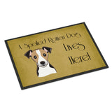 Caroline'S Treasures Bb1509Jmat Jack Russell Terrier Spoiled Dog Lives Here Indoor Or Outdoor Mat, 24 X 36, Multicolor