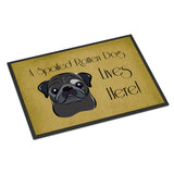 Caroline'S Treasures Bb1511Jmat Black Pug Spoiled Dog Lives Here Indoor Or Outdoor Mat, 24 X 36, Multicolor