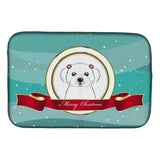 Caroline'S Treasures Maltese Merry Christmas Dish Drying Mat, 14 X 21