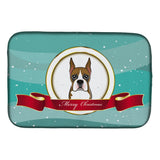 Caroline'S Treasures Boxer Merry Christmas Dish Drying Mat, 14 X 21