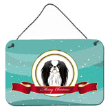Caroline'S Treasures Japanese Chin Merry Christmas Wall Or Door Hanging Prints Bb1540Ds812, 8Hx12W, Multicolor