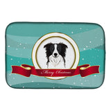Caroline'S Treasures Border Collie Merry Christmas Dish Drying Mat, 14 X 21