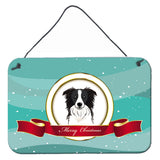 Caroline'S Treasures Border Collie Merry Christmas Wall Or Door Hanging Prints Bb1551Ds812, 8Hx12W, Multicolor