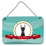 Caroline'S Treasures Doberman Merry Christmas Wall Or Door Hanging Prints Bb1555Ds812, 8Hx12W