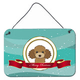 Caroline'S Treasures Chocolate Brown Poodle Merry Christmas Wall Or Door Hanging Prints Bb1566Ds812, 8Hx12W, Multicolor