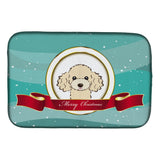 Caroline'S Treasures Buff Poodle Merry Christmas Dish Drying Mat, 14 X 21
