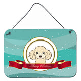 Caroline'S Treasures Buff Poodle Merry Christmas Wall Or Door Hanging Prints Bb1568Ds812, 8Hx12W