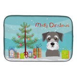 Caroline'S Treasures Christmas Tree And Schnauzer Dish Drying Mat, 14 X 21
