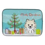 Caroline'S Treasures Christmas Tree And Pomeranian Dish Drying Mat, 14 X 21
