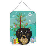 Caroline'S Treasures Christmas Tree And Longhair Black And Tan Dachshund Wall Or Door Hanging Prints Bb1585Ds1216, 16Hx12W, Mu