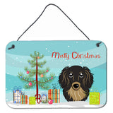 Caroline'S Treasures Christmas Tree And Longhair Black And Tan Dachshund Wall Or Door Hanging Prints Bb1585Ds812, 8Hx12W