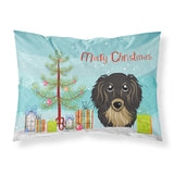 Caroline'S Treasures Bb1585Pillowcase Christmas Tree And Longhair Black And Tan Dachshund Fabric Standard Pillowcase, Large, M