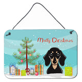 Caroline'S Treasures Christmas Tree And Smooth Black And Tan Dachshund Wall Or Door Hanging Prints Bb1587Ds812, 8Hx12W