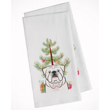 Christmas Tree And White English Bulldog White Kitchen Towel Set Of 2